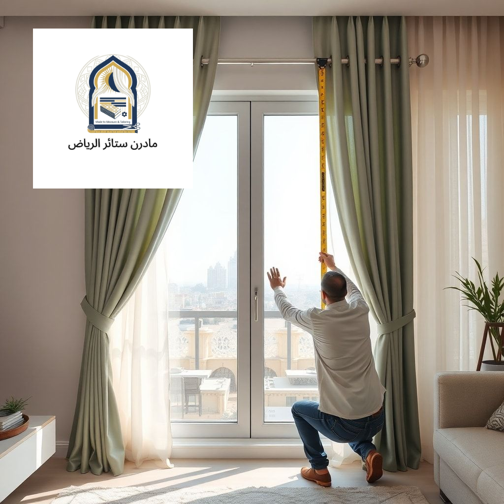 Custom curtain measurement service in Riyadh